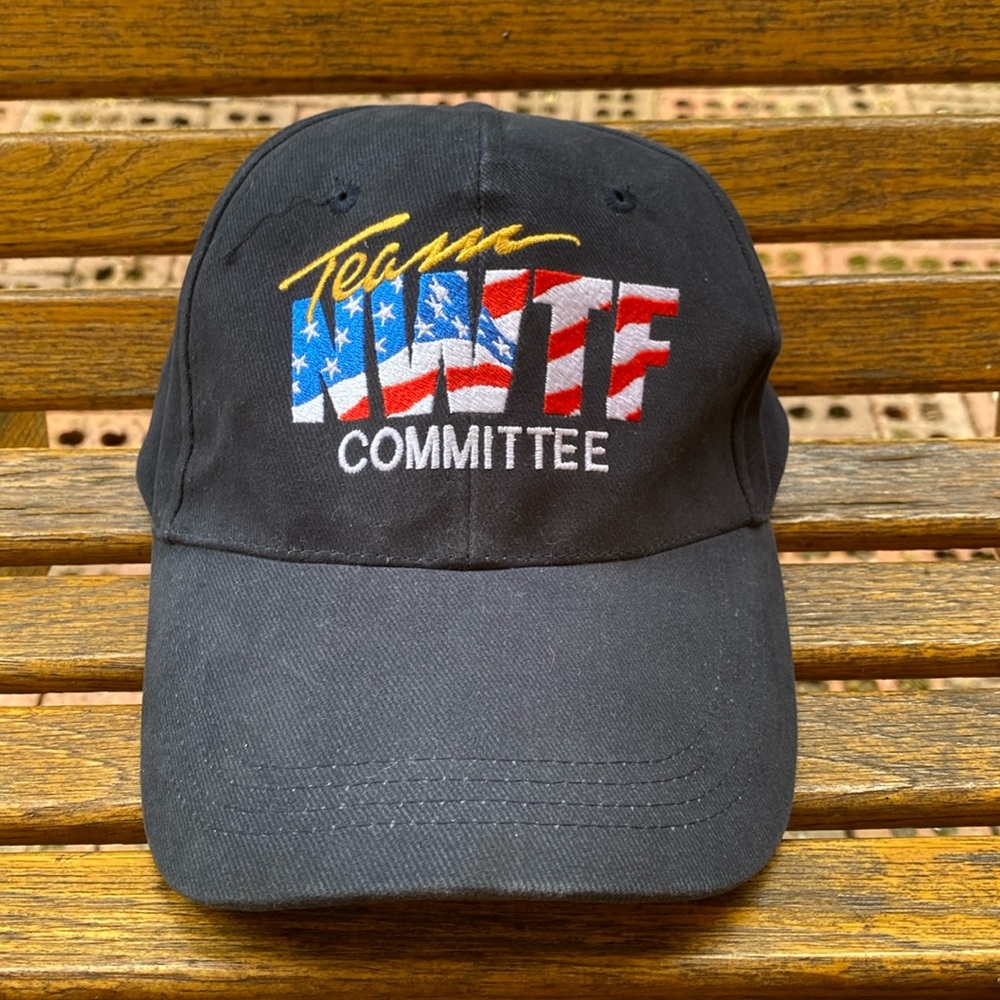 Team NWTF committee hat dark blue full 6 panel style adjustable back strap cap